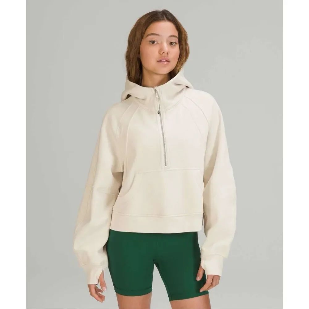 ✨Lululemon Scuba Oversized Half-Zip Ivory Sz XS/S Hoodie✨